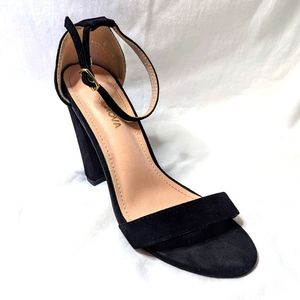 Fashion Nova Suede Block Heel Strapy Sandal High Heels